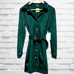 Suede-Like Coat Dress (L)